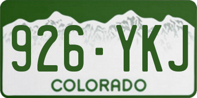CO license plate 926YKJ