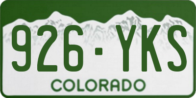 CO license plate 926YKS