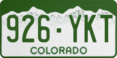 CO license plate 926YKT