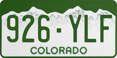 CO license plate 926YLF
