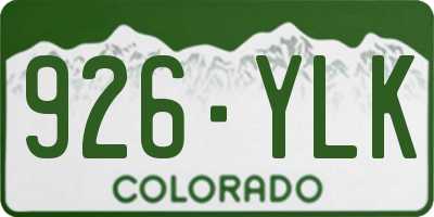 CO license plate 926YLK