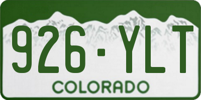 CO license plate 926YLT