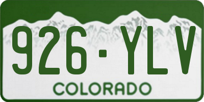 CO license plate 926YLV
