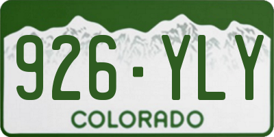 CO license plate 926YLY