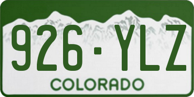 CO license plate 926YLZ