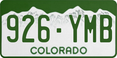 CO license plate 926YMB