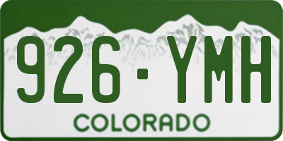 CO license plate 926YMH