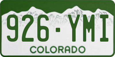 CO license plate 926YMI