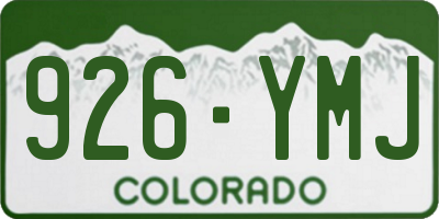 CO license plate 926YMJ