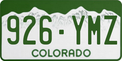 CO license plate 926YMZ