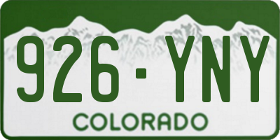 CO license plate 926YNY