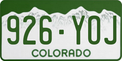 CO license plate 926YOJ