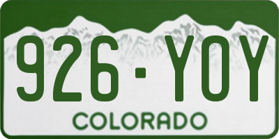 CO license plate 926YOY