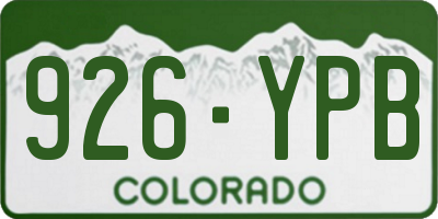 CO license plate 926YPB
