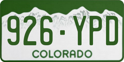 CO license plate 926YPD