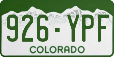 CO license plate 926YPF