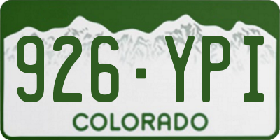 CO license plate 926YPI