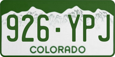 CO license plate 926YPJ