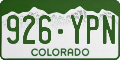 CO license plate 926YPN