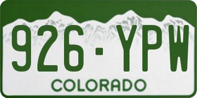 CO license plate 926YPW