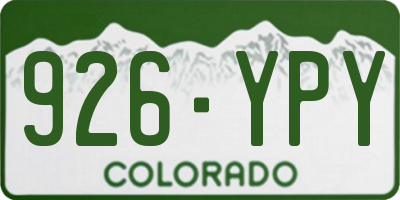 CO license plate 926YPY