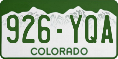 CO license plate 926YQA