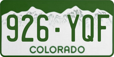 CO license plate 926YQF