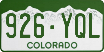 CO license plate 926YQL