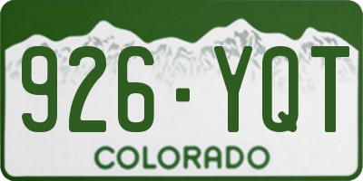 CO license plate 926YQT