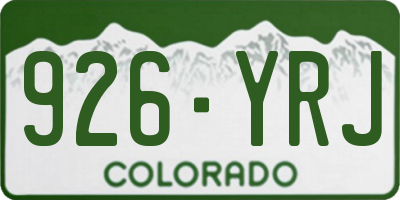 CO license plate 926YRJ