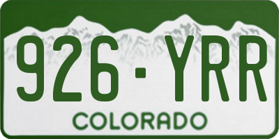 CO license plate 926YRR