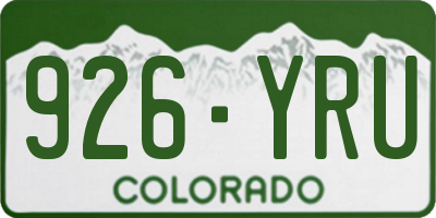 CO license plate 926YRU
