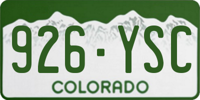 CO license plate 926YSC