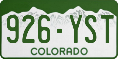 CO license plate 926YST