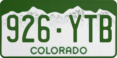 CO license plate 926YTB