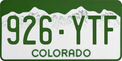 CO license plate 926YTF
