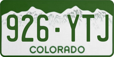 CO license plate 926YTJ