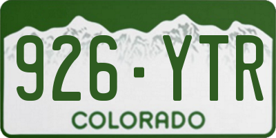 CO license plate 926YTR