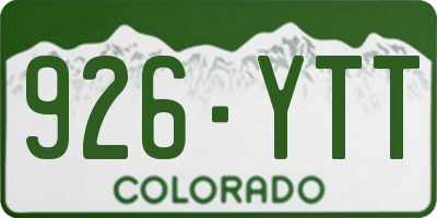 CO license plate 926YTT
