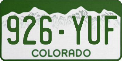 CO license plate 926YUF