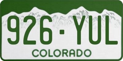 CO license plate 926YUL