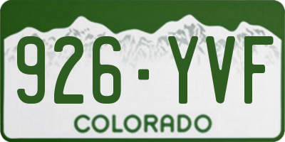 CO license plate 926YVF