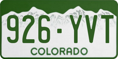 CO license plate 926YVT
