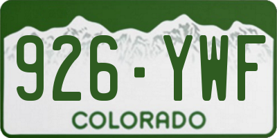 CO license plate 926YWF