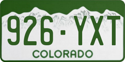CO license plate 926YXT