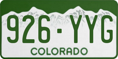 CO license plate 926YYG