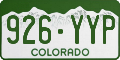 CO license plate 926YYP