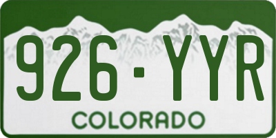 CO license plate 926YYR