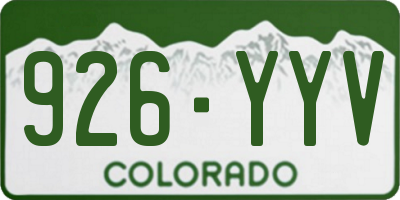 CO license plate 926YYV