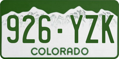 CO license plate 926YZK